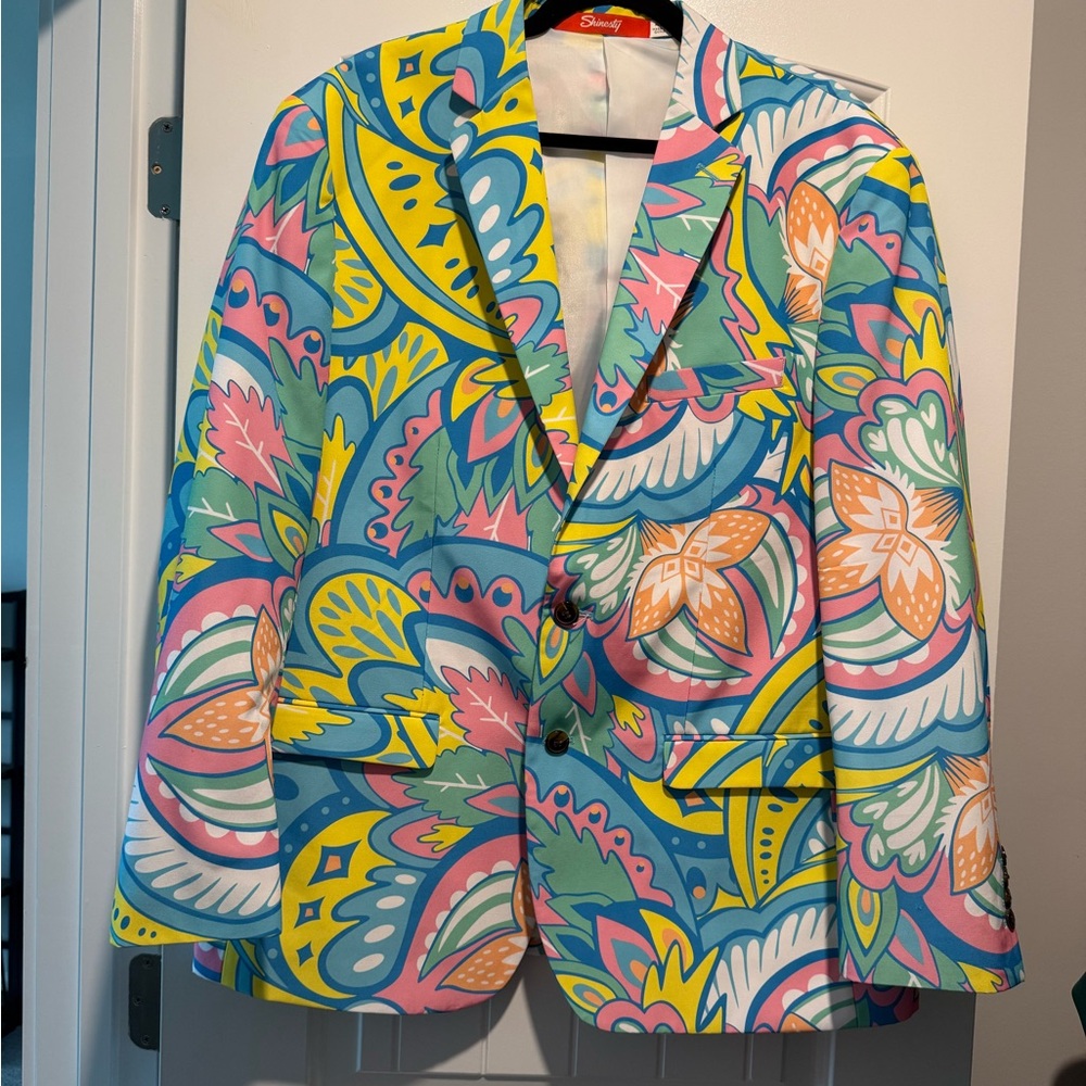 Shinesty Colorful Floral Pattern Lightweight Shirt Jacket - Multi